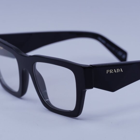 Prada PRA06S 16K08N Sunglasses Black Square Frame,Clear Blue Light Filter Lenses - Picture 8 of 10
